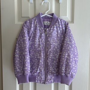 H&M Lilac Floral Print Bomber Jacket